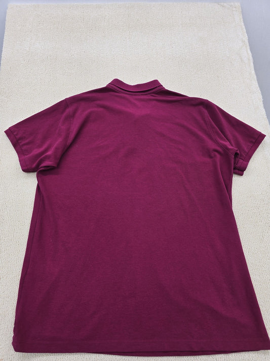 Lacoste Men's Polo Shirt Size 6 Maroon Short Sleeve Cotton