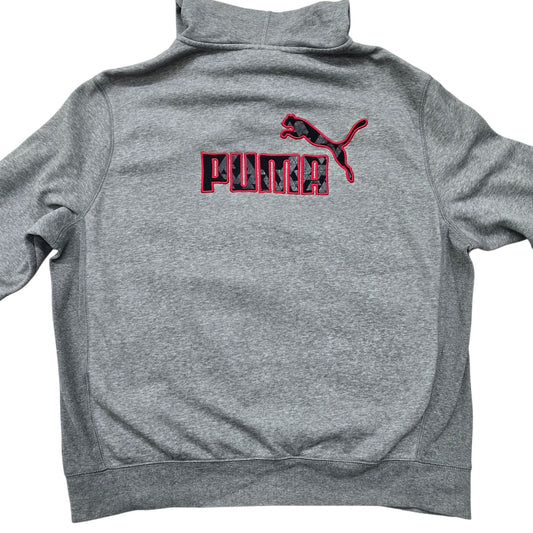 Puma Men's Gray Hoodie – Size L, Full Zip – Ref C12AE