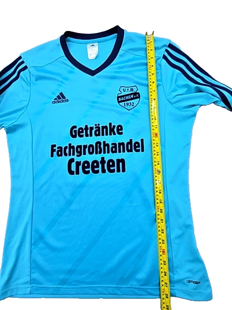 Adidas Men's Light Blue Striped Football Jersey Size L Long Sleeve