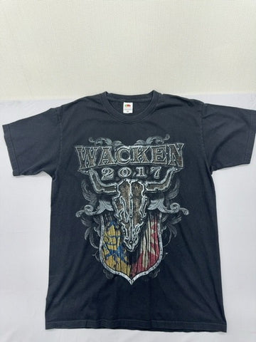 Fruit of the Loom Heavy Metal Fest Black L Short Sleeve Cotton Tee 2017
