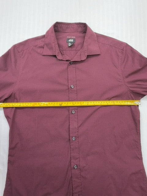 H&M Women's Burgundy Long Sleeve Button-Up Shirt M