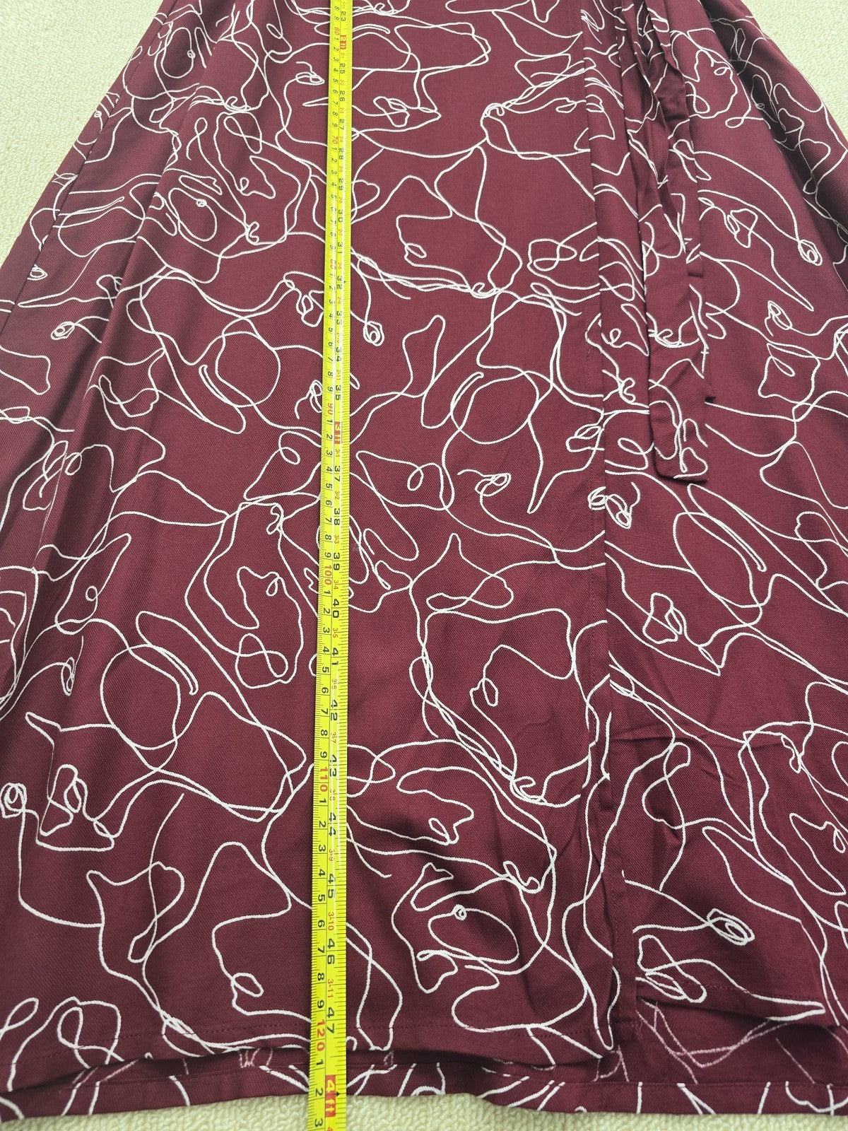 Great Plains Burgundy Abstract Wrap Maxi Dress M Viscose