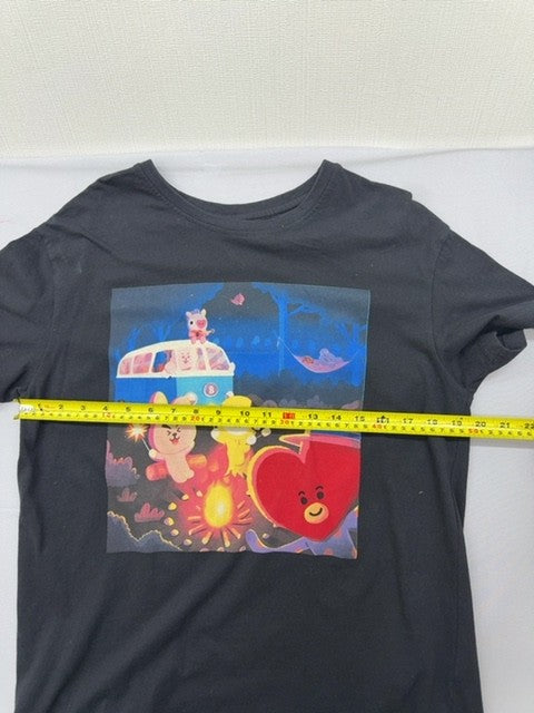 BT21 Chimmy Cooky Shooky Mang Koya Black L Unisex T-Shirt
