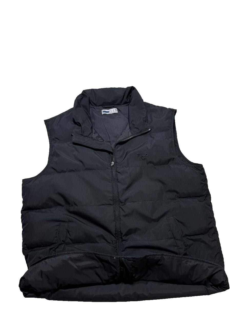 Fila - Sleeveless Full Zip Up Puffer Vest Jacket Black - XL
