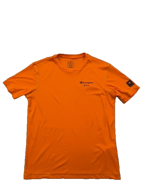 Champion Men's Orange Short Sleeve T-Shirt M 100% Polyester Crewneck