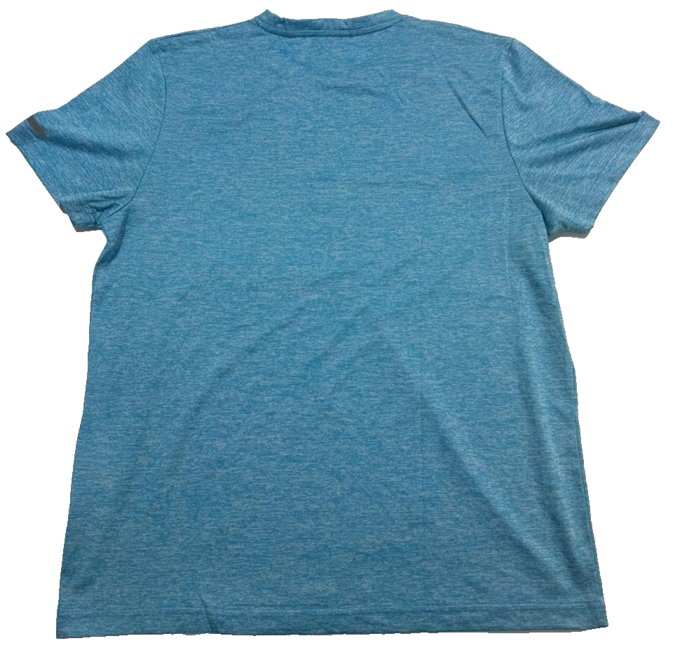 Ellesse Men's Light Blue Speckle Athletic T-Shirt Logo Crew Neck Size L