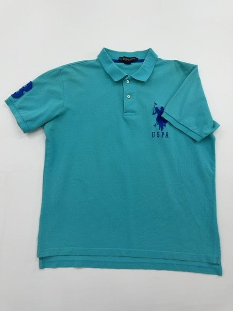 U.S. Polo Assn. Boys Turquoise Polo Shirt Size L Regular Condition