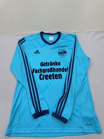 Adidas Men's Light Blue Striped Long Sleeve Jersey L V-Neck