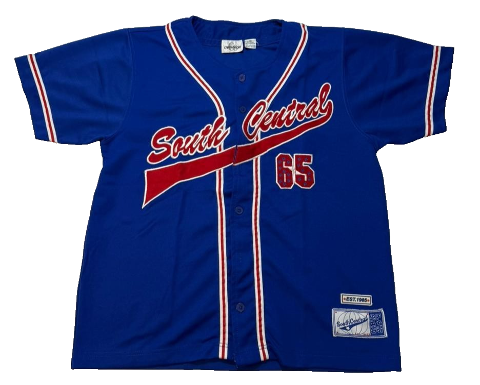 Men's South Central 65 Jersey Blue Red Baseball Shirt 2Xl Classic Retro