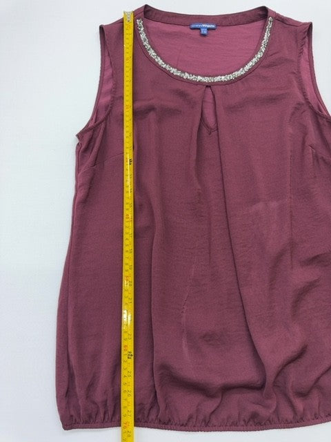 Charles Voegele Women's Burgundy Beaded Tank Top Size 46 EU