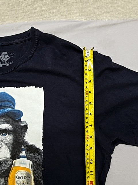 Palamana Unisex Adult Black Monkey Graphic T-Shirt XL 100% Cotton