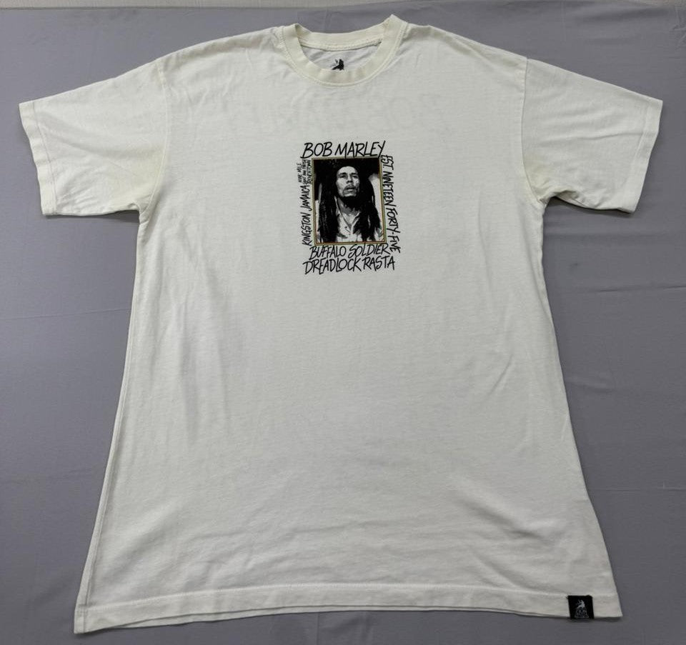 Pull&Bear Men's White Bob Marley Graphic T-Shirt Size S Regular
