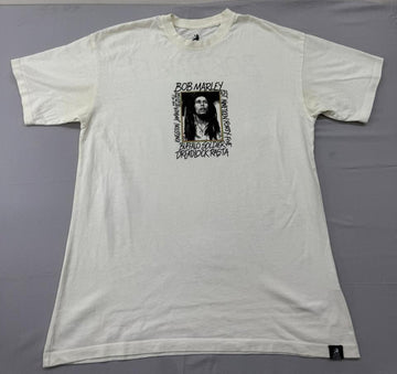 Pull&Bear Men's White Bob Marley Graphic T-Shirt Size S Regular