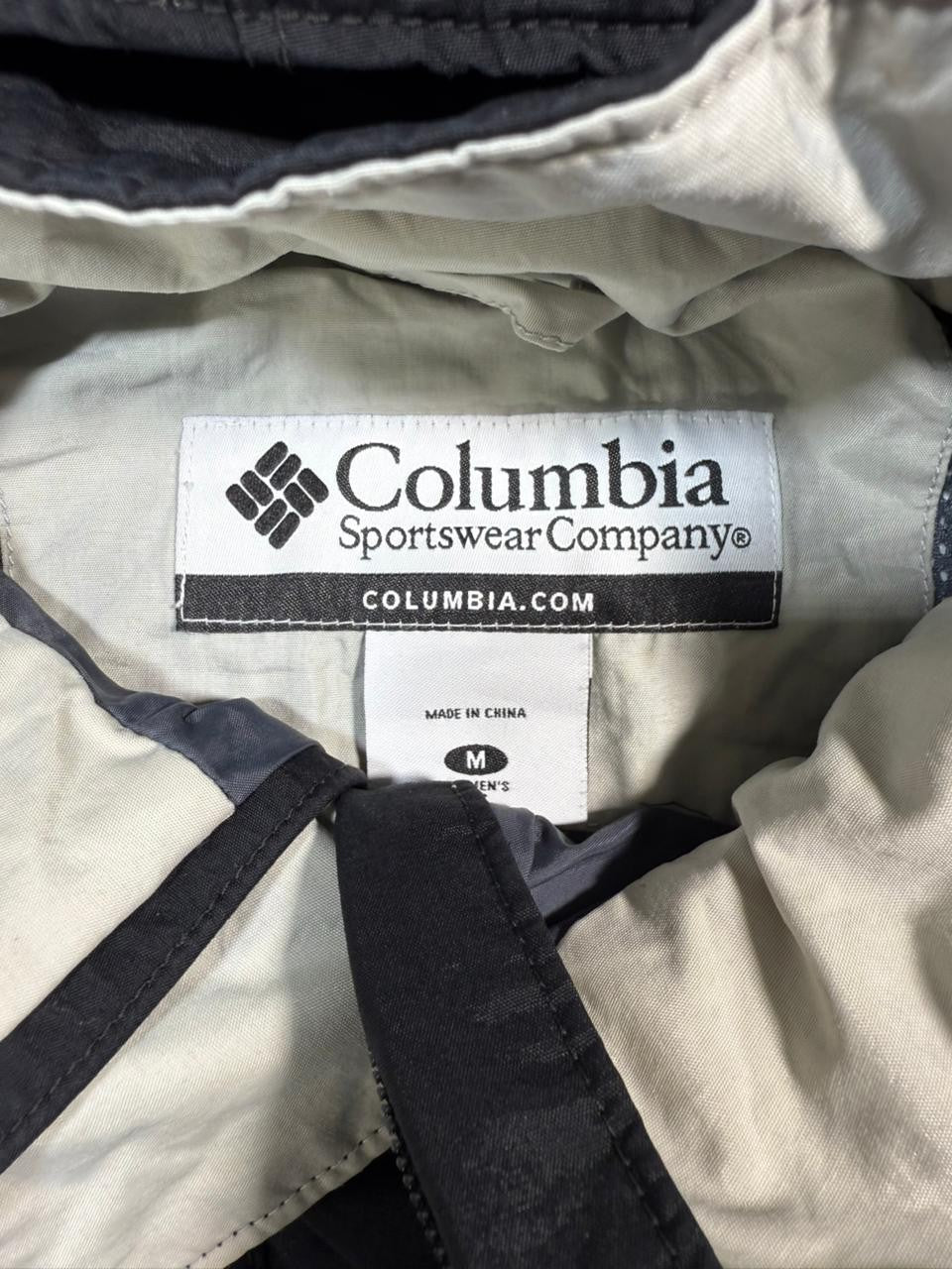 Columbia Women's Black Gray Convertible Rain Shell Jacket Hooded Bugaboo Size M