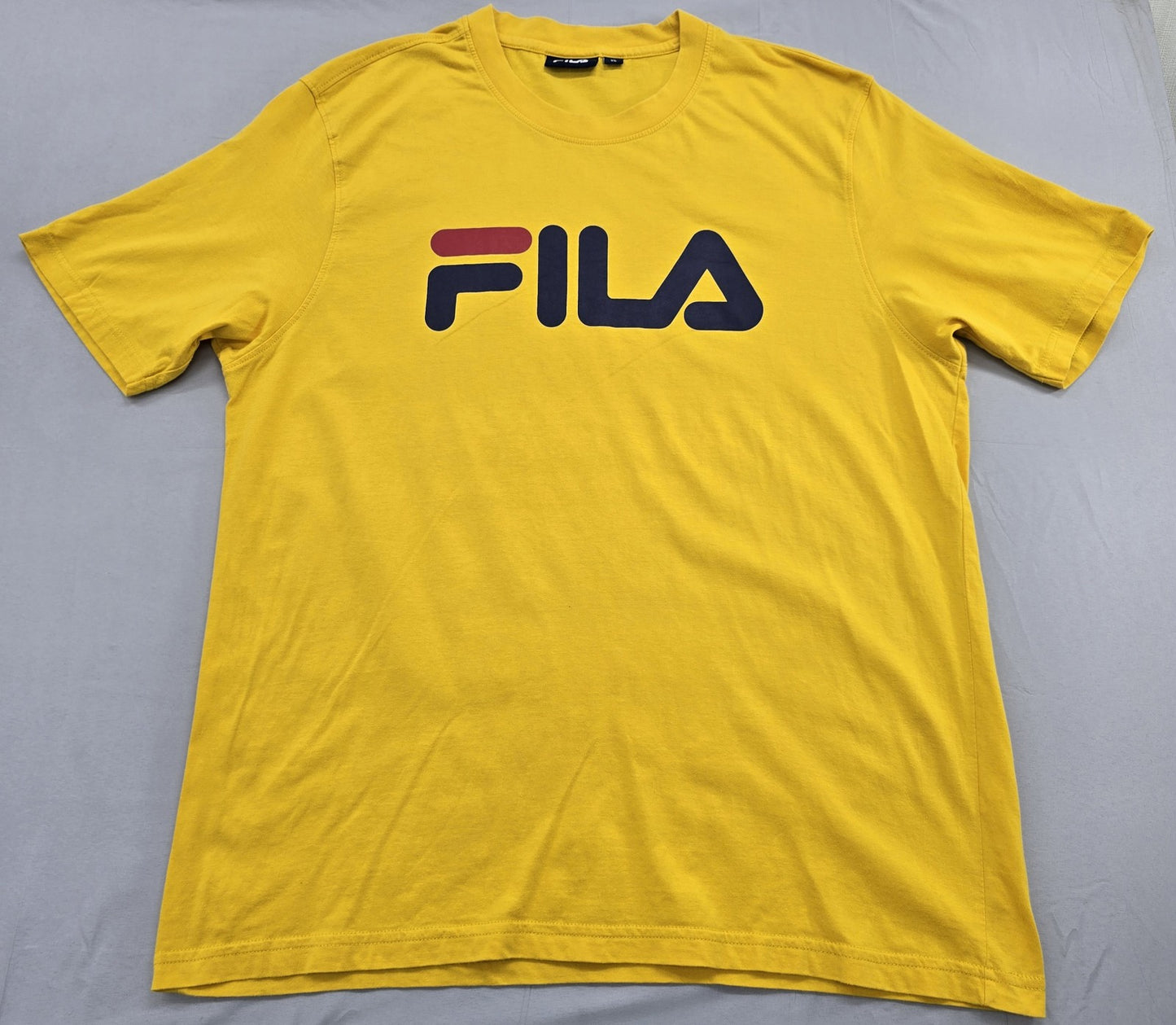 Fila Men's Yellow Athletic Fit Short Sleeve Logo T-Shirt XL