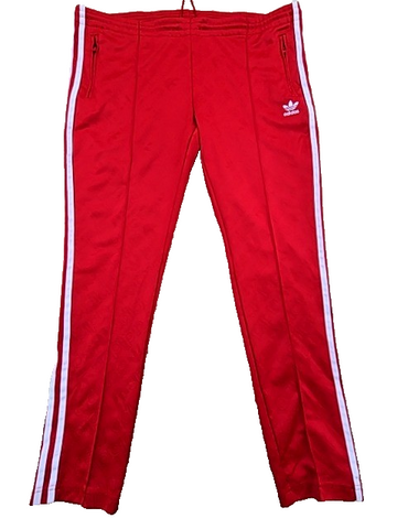 Adidas Unisex Red Track Pants Size M Drawstring Activewear