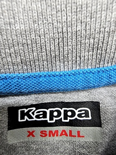 Kappa Gray Cotton Polo Shirt Men's XS Short Sleeve Button Closure