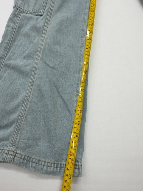 BOG Boys Light Blue Cargo Jeans L/25 Relaxed Fit Button Closure