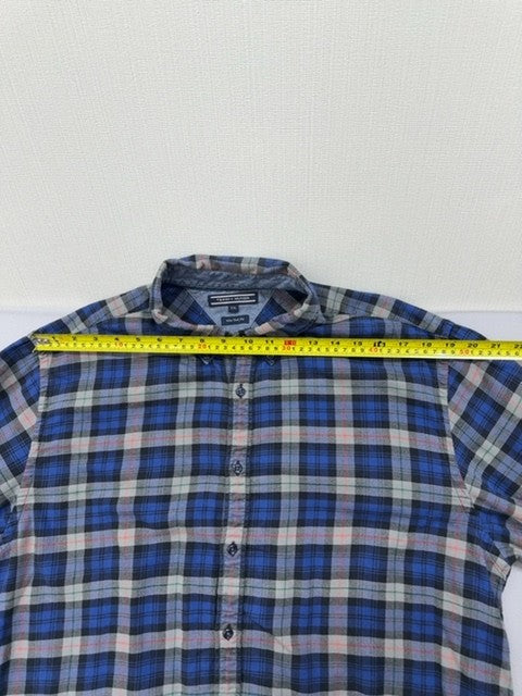 Tommy Hilfiger Men's XXL Blue Multi Plaid Flannel Long Sleeve Button Down Shirt
