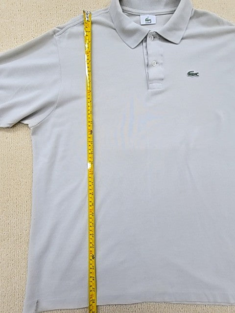 Lacoste Gray Polo Shirt Men Size 7 Short Sleeve Piqué