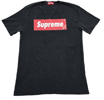 Supreme Box Logo Black Cotton T-Shirt XL Regular Fit Italy