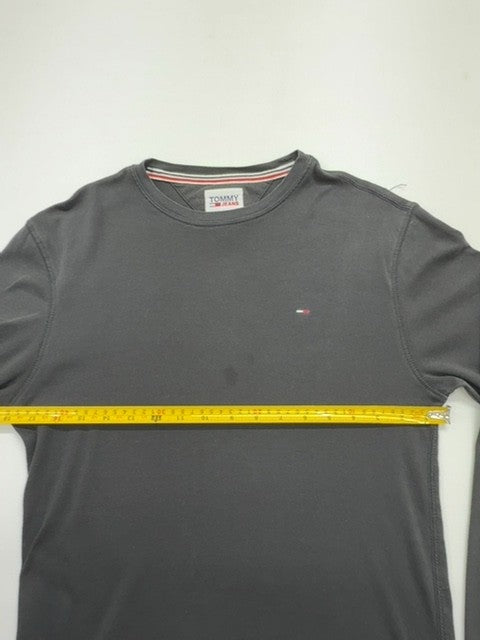 Tommy Jeans Men's Black Logo Cotton Crewneck Sweater Size M Excellent