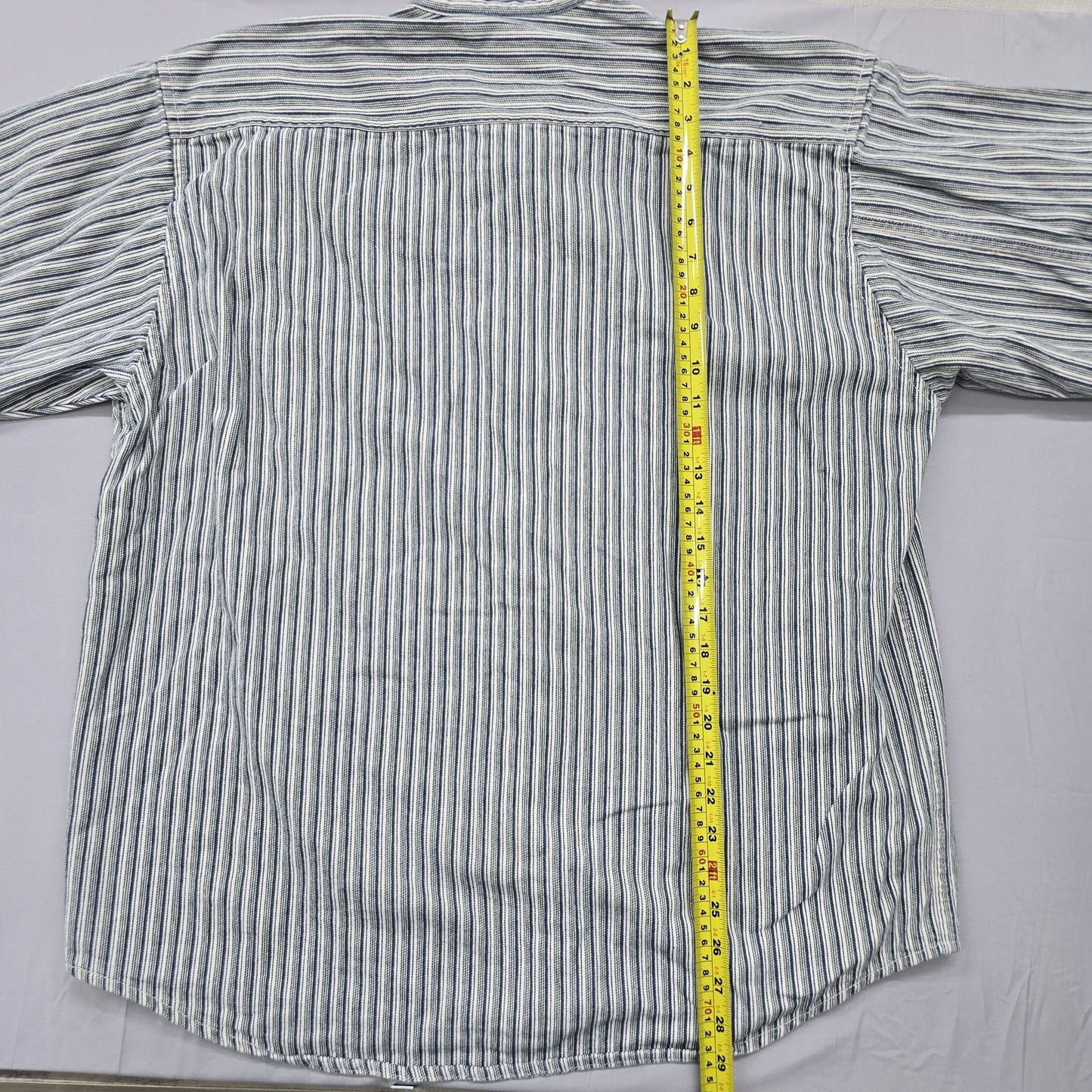 Levi's Men's Blue Striped Denim Button-Down Shirt Size L Relaxed Fit
