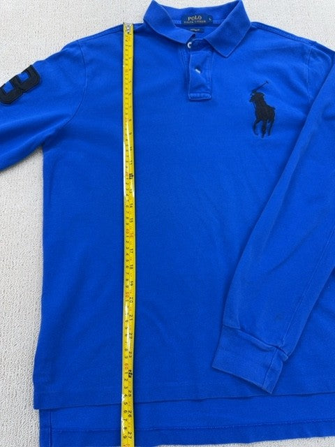 Polo Ralph Lauren Men's Blue Long Sleeve Polo L Custom Fit