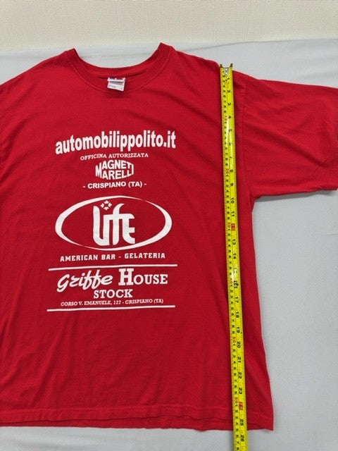 Russell Men's L Red Printed Short Sleeve Crew Neck T-Shirt ZT150 2013