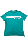 Tommy Jeans Women's Turquoise Graphic T-Shirt M Regular Cotton