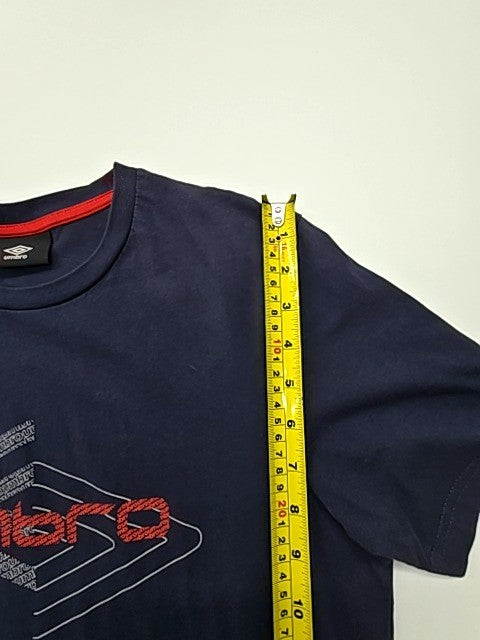 Umbro Boys Navy Graphic T-Shirt Kids S Crew Neck Cotton Regular