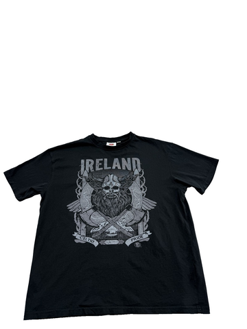 Traditional Craft Men's Viking T-Shirt L Black Relaxed Fit Cotton