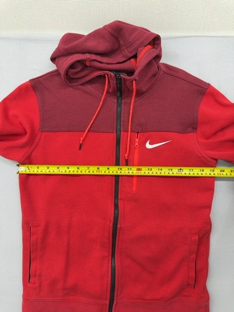 Nike Full Zip Fleece Hoodie Red Size M Unisex Cotton/Poly