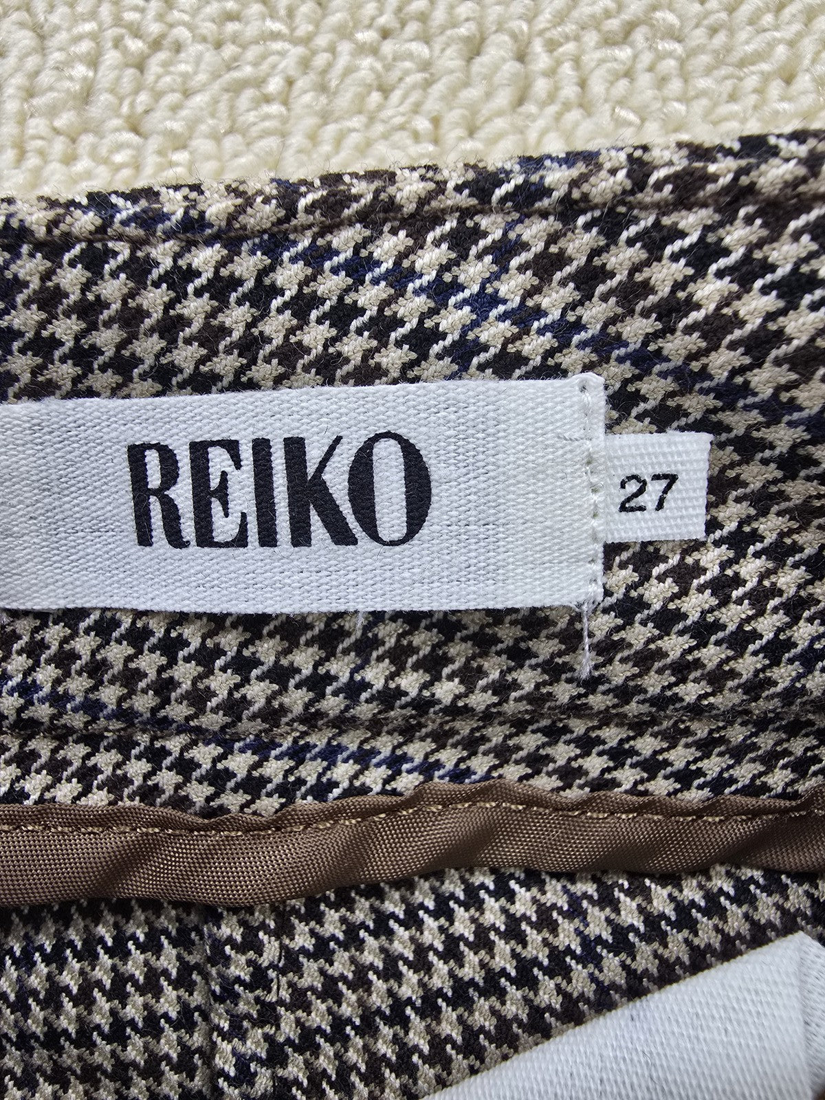 Reiko Laura Fancy Grey Houndstooth Cigarette Pants Sz 27 Women NWT