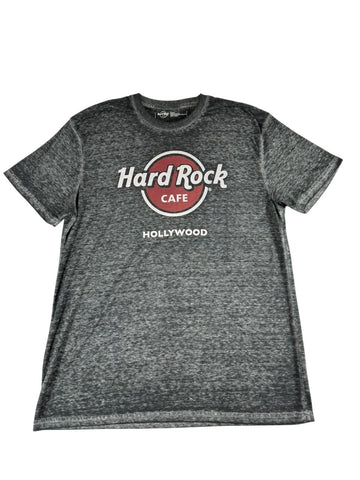 Hard Rock Cafe Hollywood T Shirt Mens Size Large Gray Graphic Short Sleeve