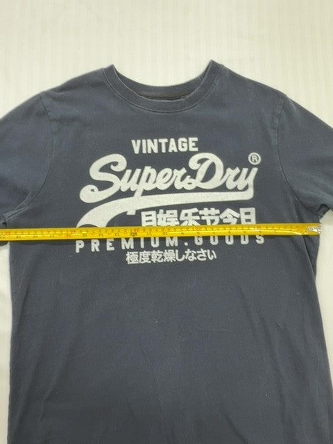 Superdry Men's Navy Vintage Logo T-Shirt Size L Premium Cotton