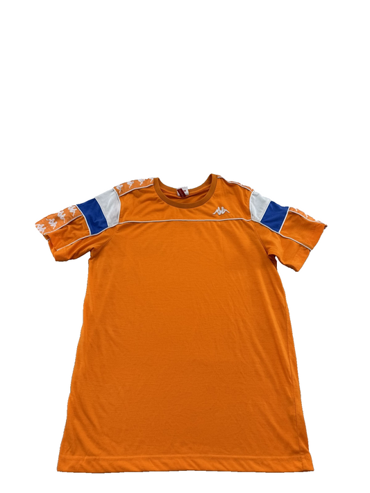Kappa Men's Orange T-Shirt – Size M, Logo, Striped