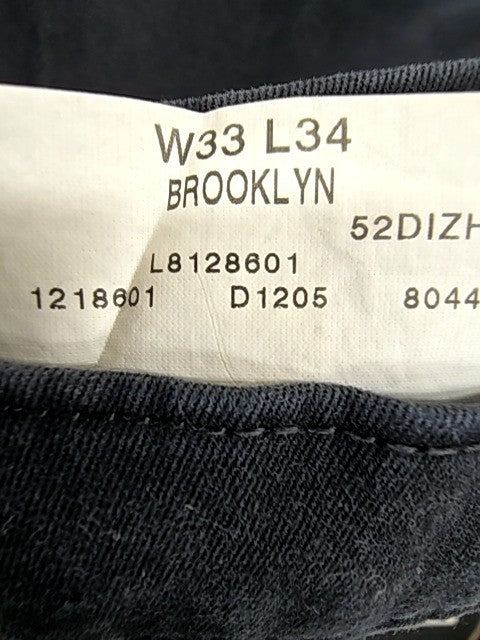 Lee Men's Brooklyn Blue Black Straight Jeans W33 L34 Regular Fit