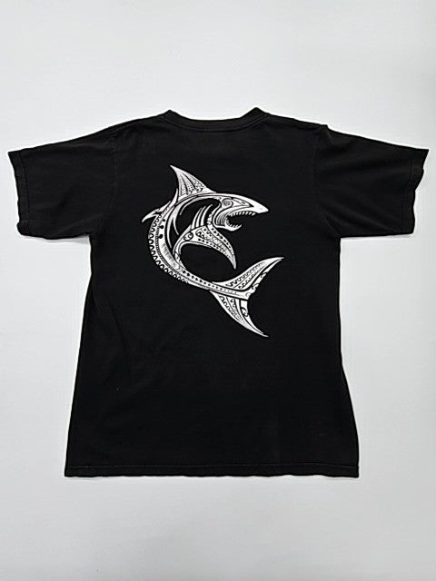 The Drip Men Black Shark Ocean Graphic Print T-Shirt Size L Regular