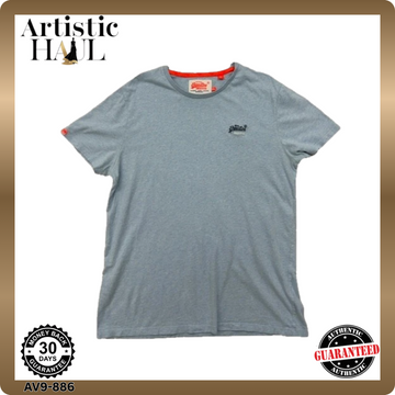 Superdry Vintage Logo Grey T-Shirt Men 2XL Short Sleeve Relaxed Fit