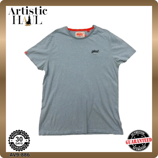 Vintage Superdry Men's Gray T-Shirt – Size 2XL, Relaxed Fit, Logo