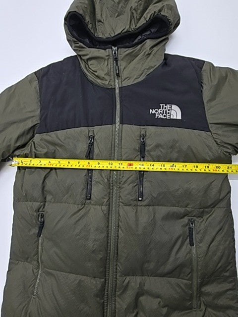 The North Face Mens Green Puffer Jacket Hood Full Zip Size M Regular