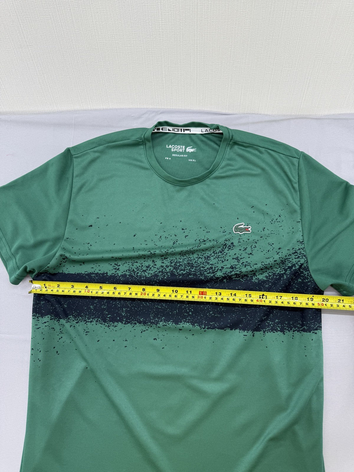 Lacoste Sport Green XL T-Shirt Ultra Dry Croc Logo Short Sleeve