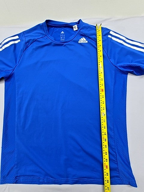 Adidas Men's Climacool Blue T-Shirt L Moisture Wicking 3-Stripes