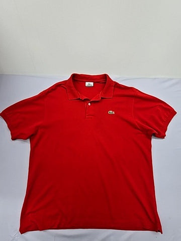 Lacoste L1212 Red Cotton Polo Shirt Men's Size 6 Short Sleeve Croc Logo