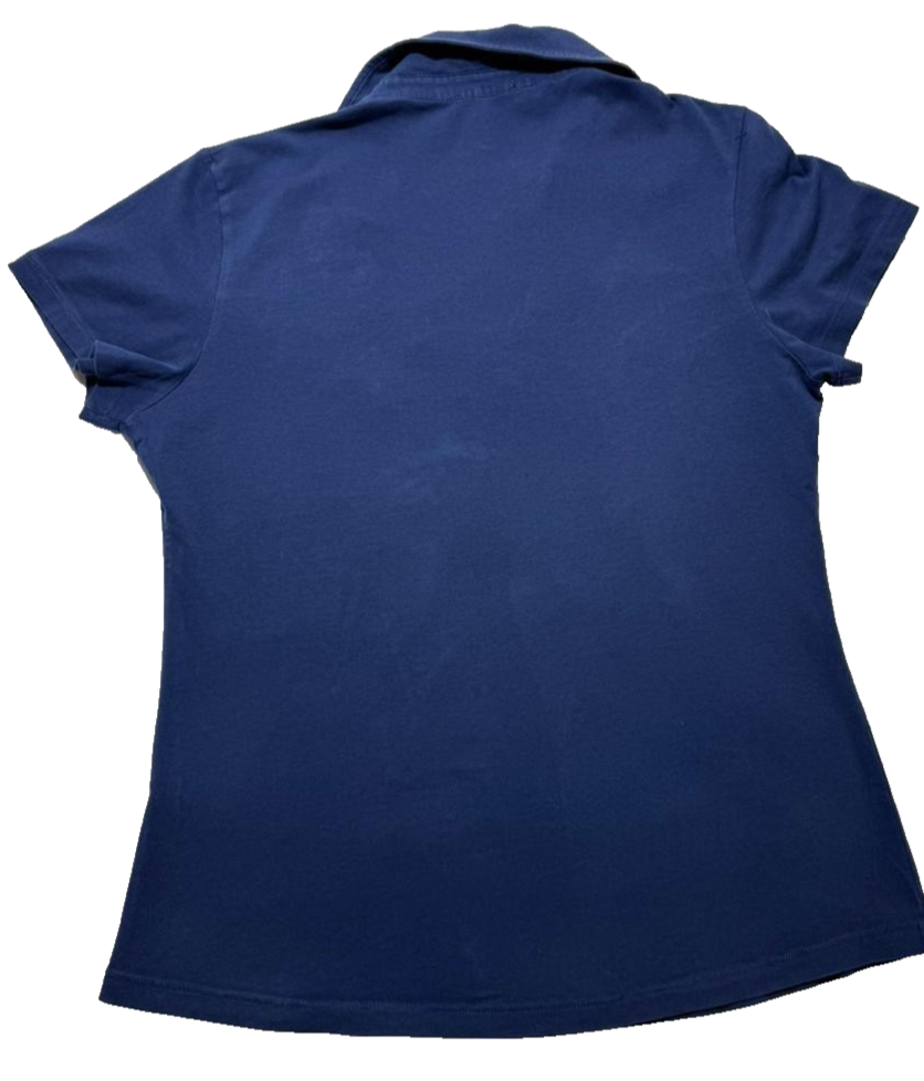 Burberry Blue Plaid Trim Polo Shirt Women's Size 3Xl