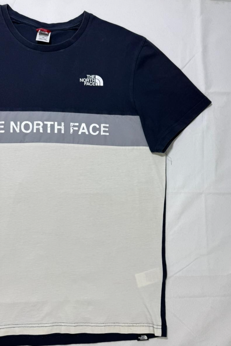 The North Face Men's T-Shirt Woven Colour Block Tnf Crew Neck Cotton Casual Tee