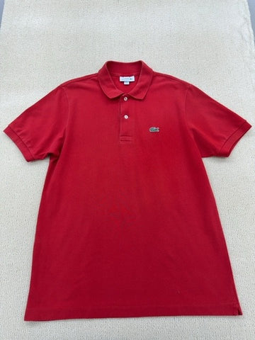 Lacoste L.12.12 Red Cotton Polo Shirt Men M Short Sleeve Croc NWT