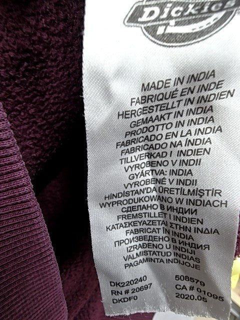 Dickies Burgundy Crew Sweatshirt Large Oakport Cotton