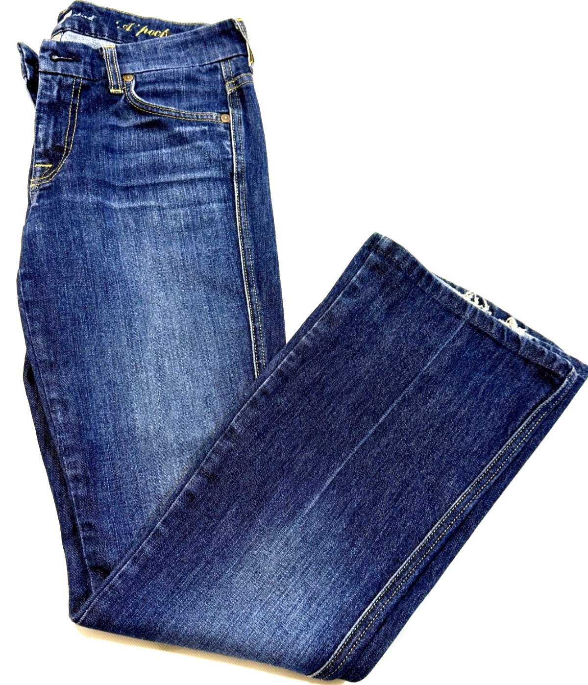 Vintage 7 For All Mankind Jeans Women's 27 A Pocket Flare Dark Y2K Low Rise